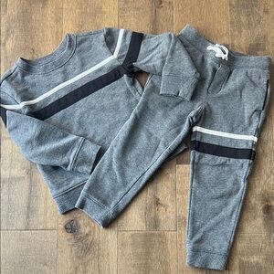 Janie and Jack Gray Joggers and Sweatshirt Set size 3 toddler